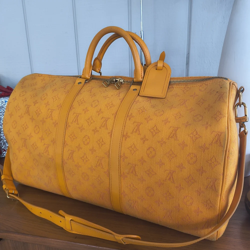 Louis Vuitton Ocre Orange Denim Limited Edition Keepall 50 - Picture 3 of 16